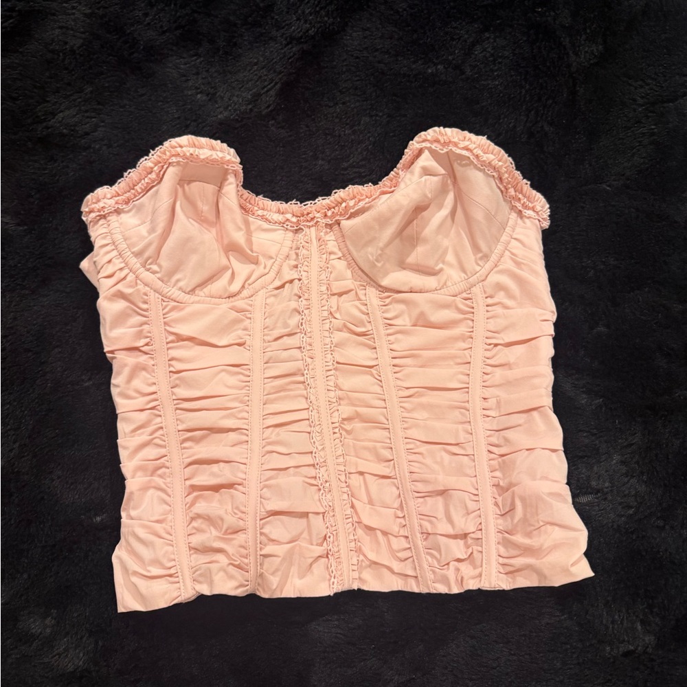 White Fox Boutique Light Pink Ruched Tank Top
